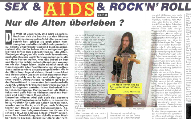Sex & Aids & Rock'n'Roll, Metal Hammer 1987