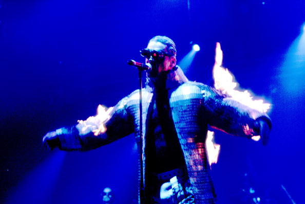 Till Lindemann mit Rammstein am 01.09.98 in Chicago.