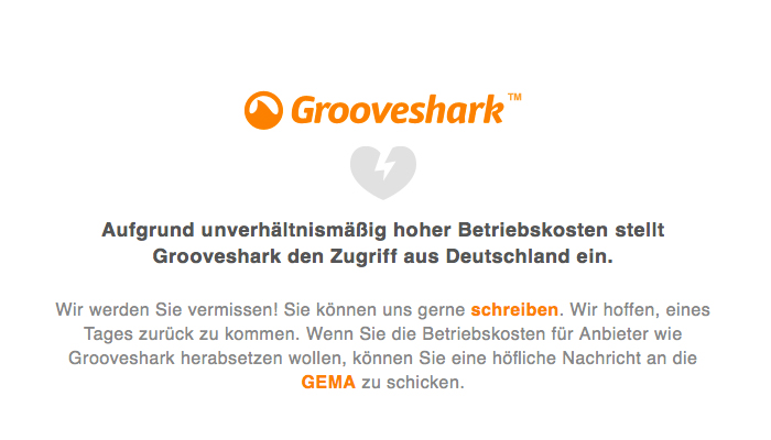 Grooveshark veründet sein Service-Ence in Deutschland
