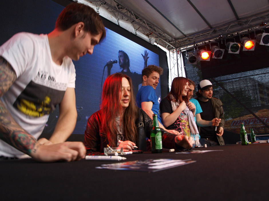 Callejon Backstage auf der Tour im Juni 2012