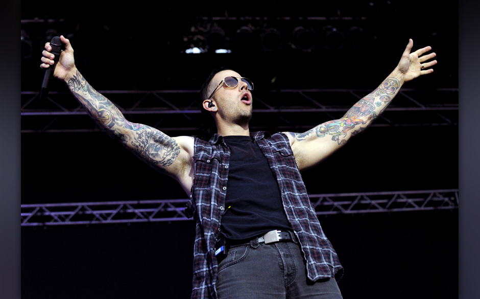 APA18871482_16062014 - NICKELSDORF - ÷STERREICH: Matthew Charles Sanders alias M. Shadows von Band 'Avenged Sevenfold' w‰h