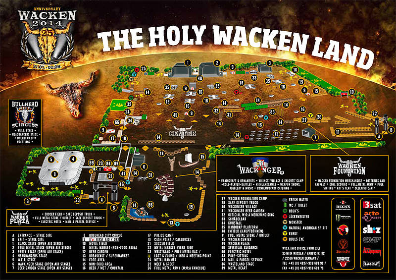 Wacken: Karten von Campsite und Holy Wacken Land online