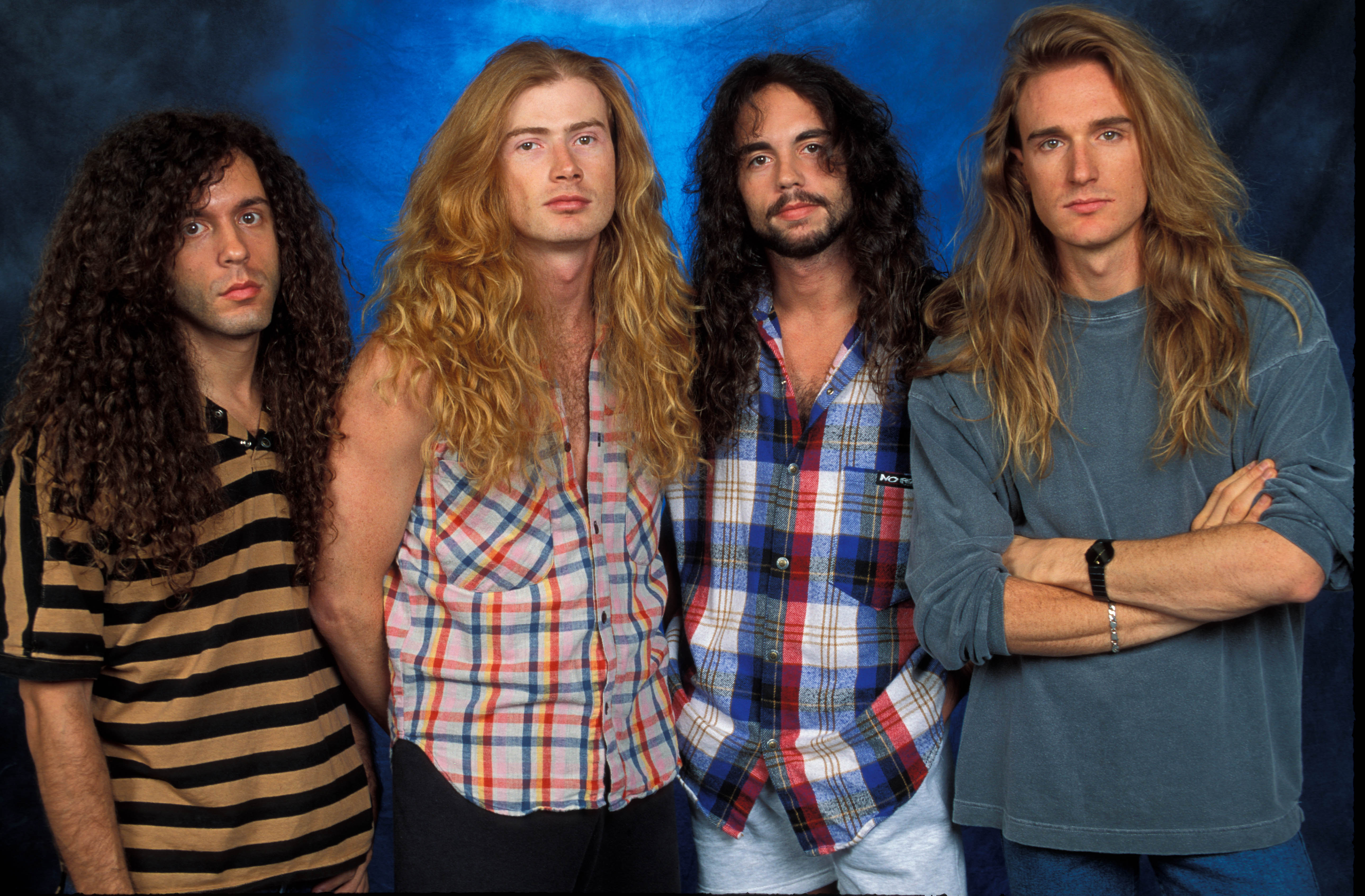 UNSPECIFIED - JANUARY 01:  STUDIO  Photo of David Ellefson and Dave MUSTAINE and Marty FRIEDMAN and MEGADETH, L-R: Marty Frie