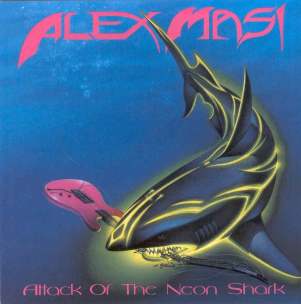 Es überrascht nicht wirklich, dass das Album 'Attack of the Neon Shark' des italienischen Gitarristen Alex Masi im Jahr 1989