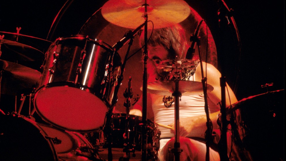 NEW YORK - JUNE: John Bonham from Led Zeppelin performs live on stage at Madison Square Garden, New York in June 1977 (Photo 