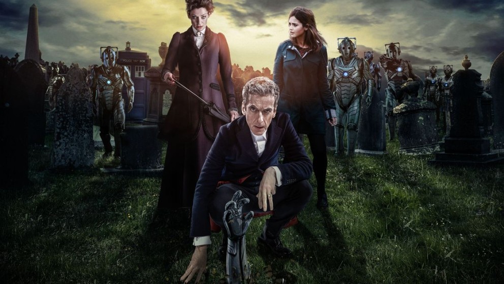 Picture shows: Missy (MICHELLE GOMEZ), The Doctor (PETER CAPALDI), Clara (JENNA COLEMAN) and Cybermen
