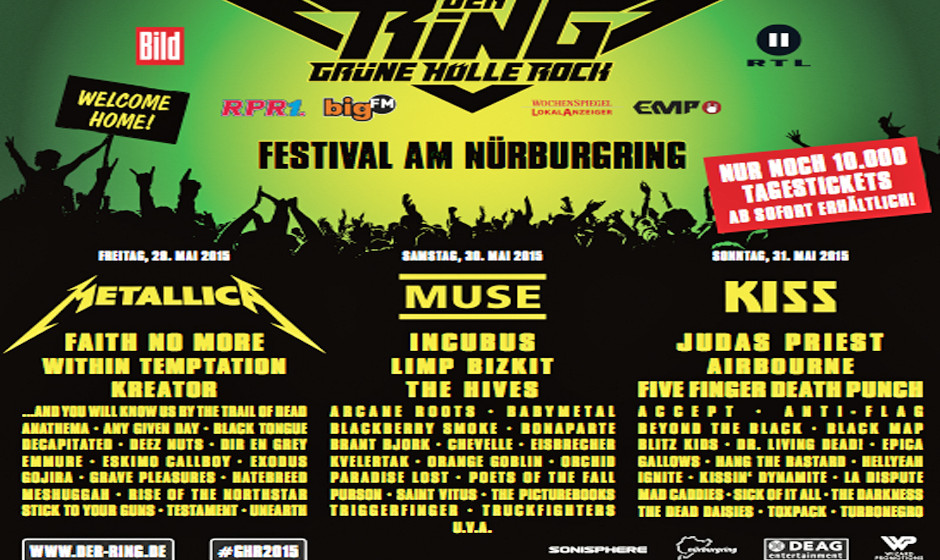 Der Ring - Grüne Hölle Rock 2015 Line-Up