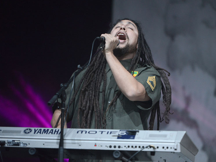 INGLEWOOD, CA - MARCH 14:  Keyboard player Luis Castillo of P.O.D performs onstage at The Forum on March 14, 2015 in Inglewoo