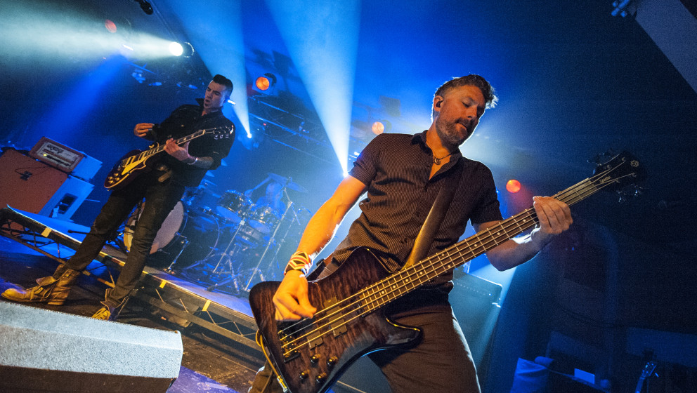 BIRMINGHAM, ENGLAND - APRIL 28:  Dean Back of Theory Of A Deadman performs live on stage at The Institute on April 28, 2015 i