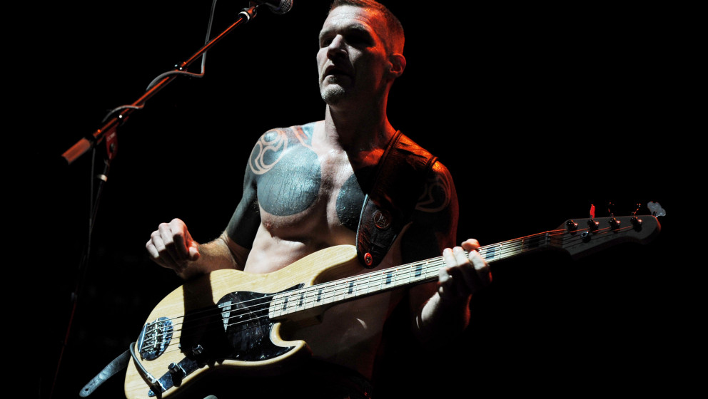 LOS ANGELES, CA - JULY 30:  Musician Tim Commerford of Rage Against the Machine performs at L.A. Rising at the L.A. Memorial 