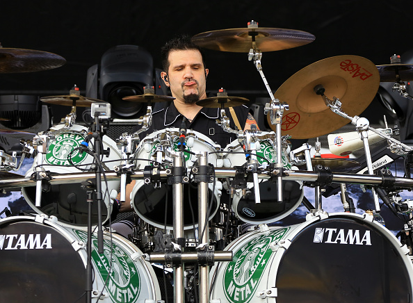 COLUMBUS, OH - MAY 17:  Musician Charlie Benante of Anthrax performs at MAPFRE Stadium on May 17, 2015 in Columbus, Ohio.  (P