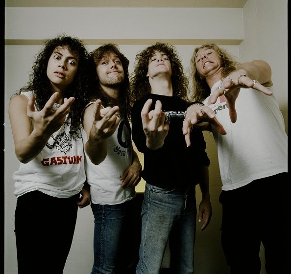 Metallica in photo session at a hotel, Tokyo, November 1986. (Photo by Koh Hasebe/Shinko Music/Getty Images)