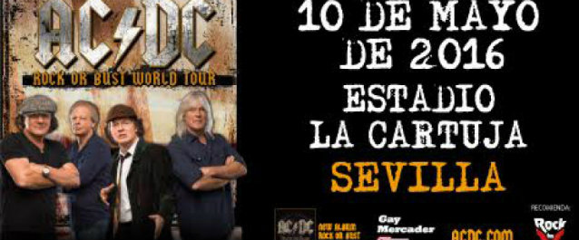 Das Poster zur Sevilla-Show von ACD/DC am 10. Mai 2015.