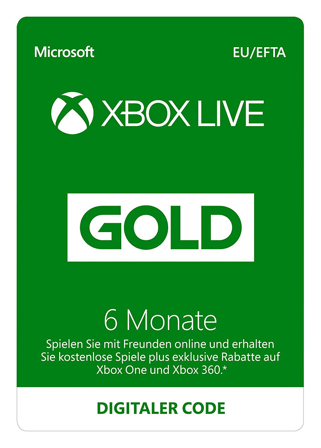 Xbox Live Gold: Mitgliedschaft über 6 Monate