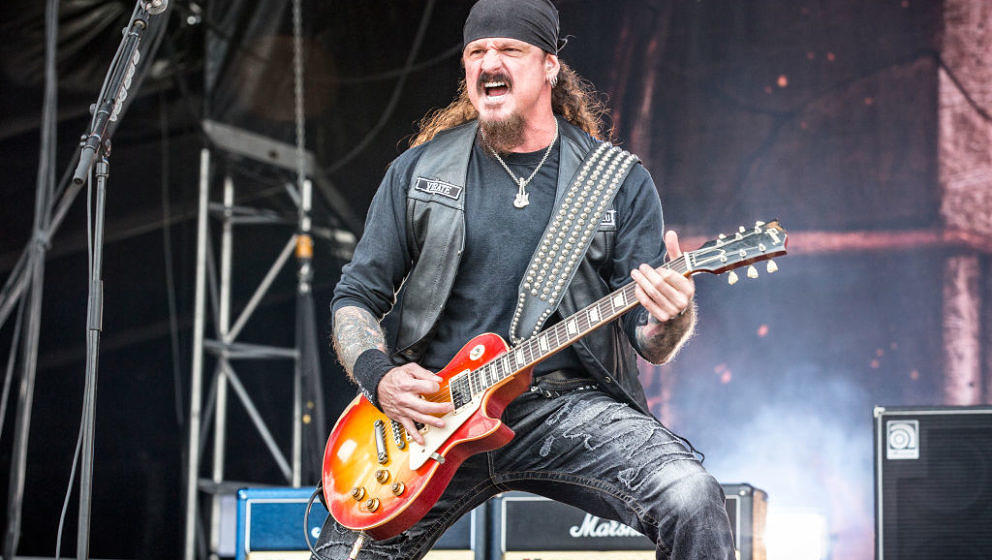 Sweden, Solvesborg - June 8, 2017. The American heavy metal band Iced Earth performs a live concert during the Swedish music 