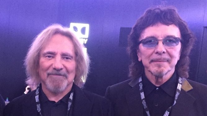 Geezer Butler und Tony Iommy von Black Sabbath beim 'Grammy Salute to Music Legends'