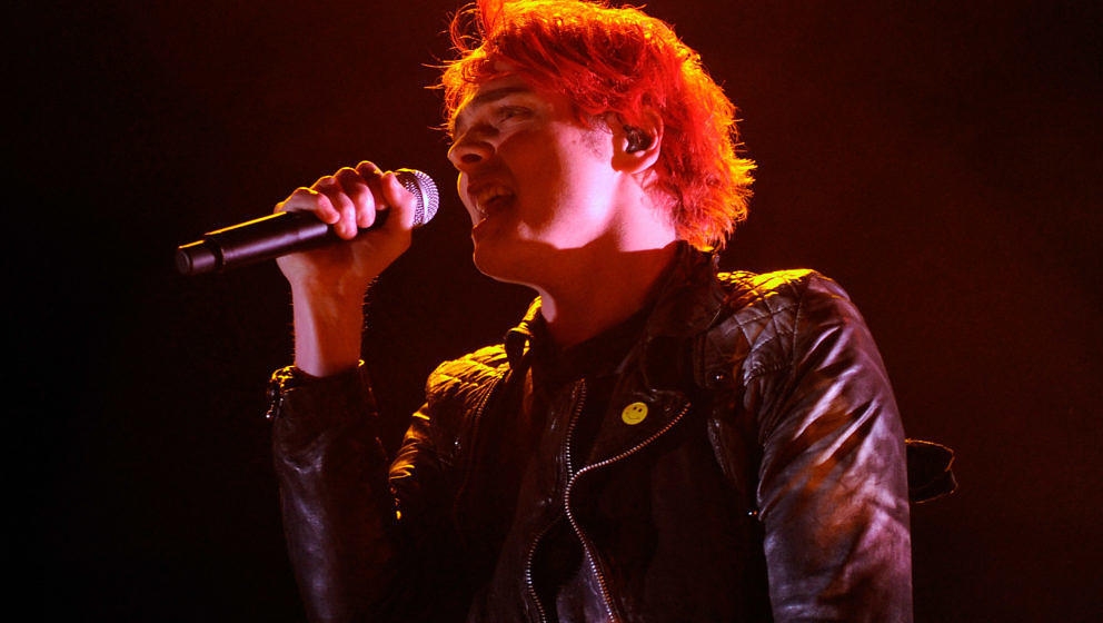 LAS VEGAS, NV - OCTOBER 07:  My Chemical Romance singer Gerard Way performs at the Red Rock Casino October 7, 2011 in Las Veg
