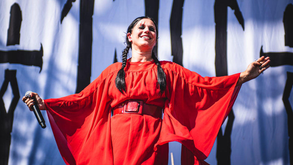 ARENA PARCO NORD, BOLOGNA, ITALY - 2019/06/27: Cristina Scabbia, singer of the Italian gothic metal band Lacuna Coil, perform
