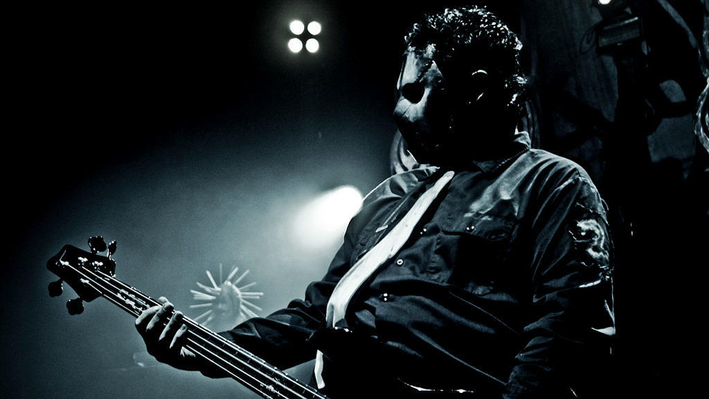 Paul Gray mit Slipknot im Hammersmith Apollo in London, 2008.