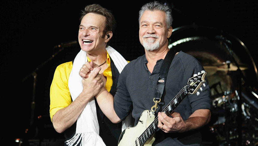 David Lee Roth (l.) und Eddie Van Halen im Shoreline Amphitheatre am 16. Juli 2015 im kalifornischen Mountain View