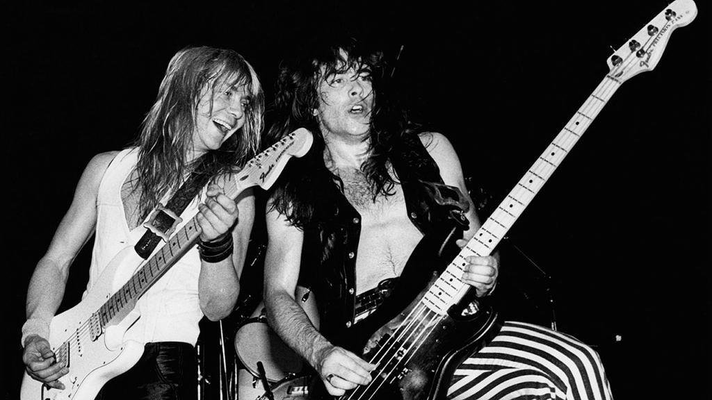 Dave Murray und Steve Harris während der „Killer World Tour“, 1981.