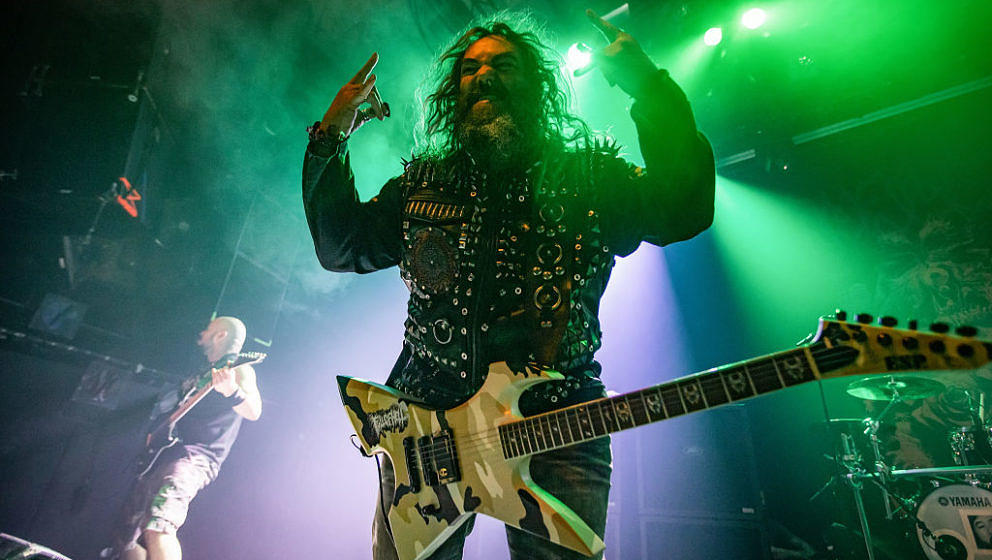 OSLO, NORWAY - NOVEMBER 14: Max Cavalera perform on stage at the Rockefeller Music Hall in Oslo on on November 14, 2019 in Os