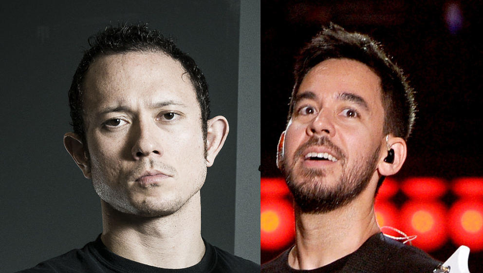 Matt Heafy von Trivium (l.) und Mike Shinoda von Linkin Park haben gemeinsame Sache gemacht
