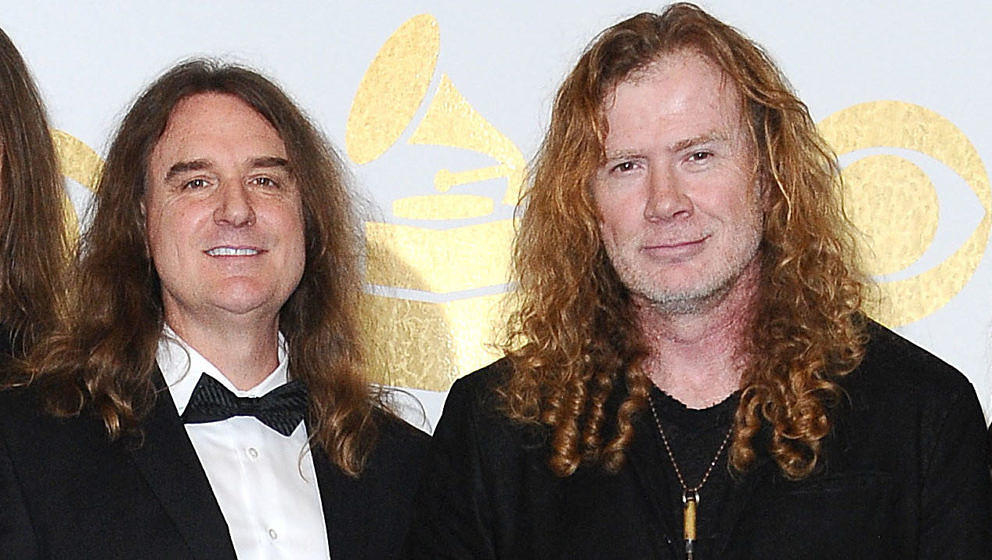 Dave Ellefson (l.) und Dave Mustaine mit Megadeth im Jahr 2017 bei den Grammy Awards