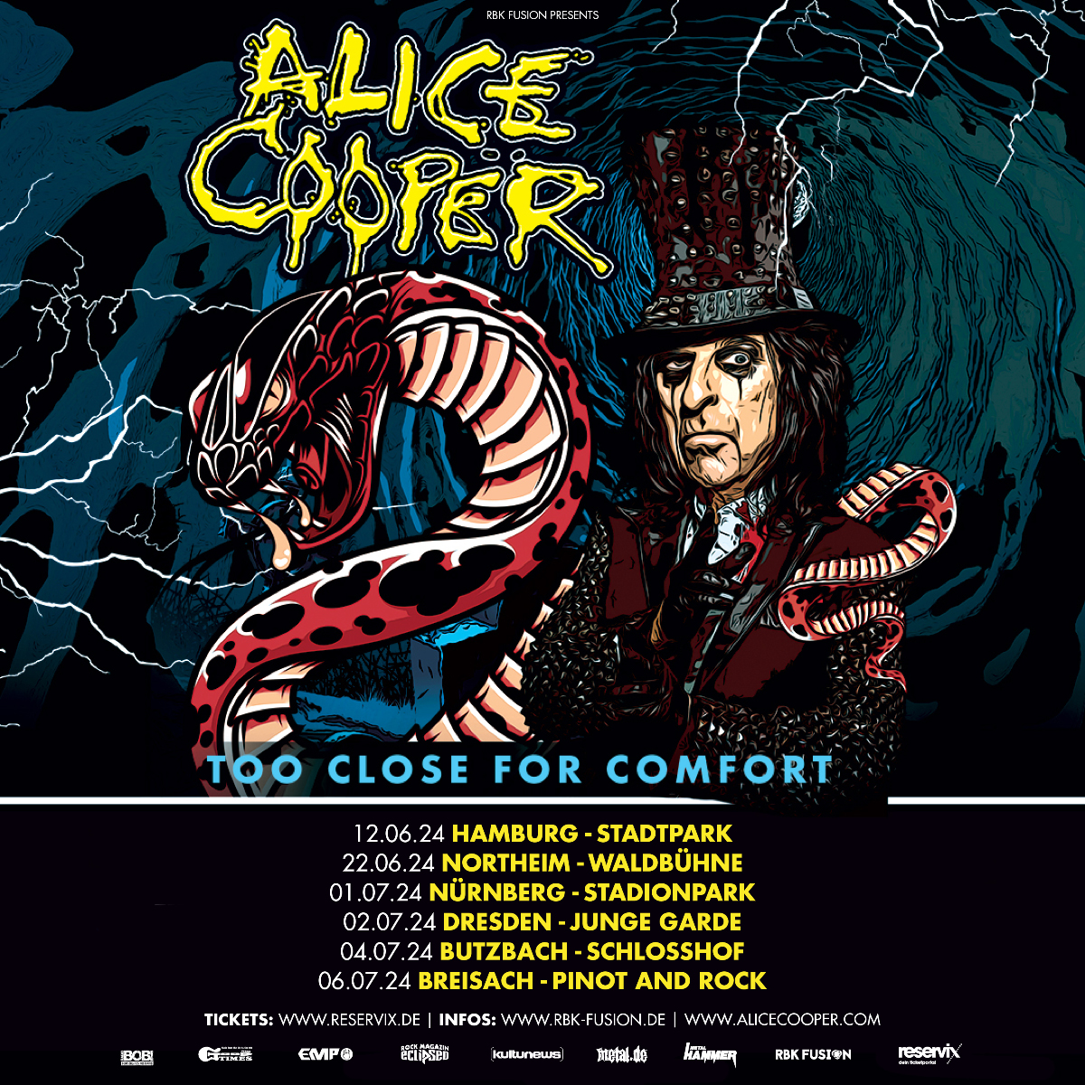 Alice Cooper live 2024 Tour, Tickets, Termine, Städte