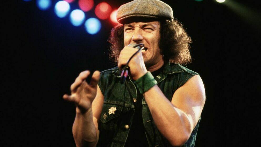 Brian Johnson mit AC/DC live am 18. Oktober 1985 im Forum in Inglewood, Kalifornien