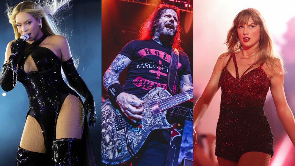 Slayer- und Exodus-Gitarrist Gary Holt kann Taylor Swift (r.) etwas abgewinnen, Beyoncé (l.) allerdings nicht wirklich