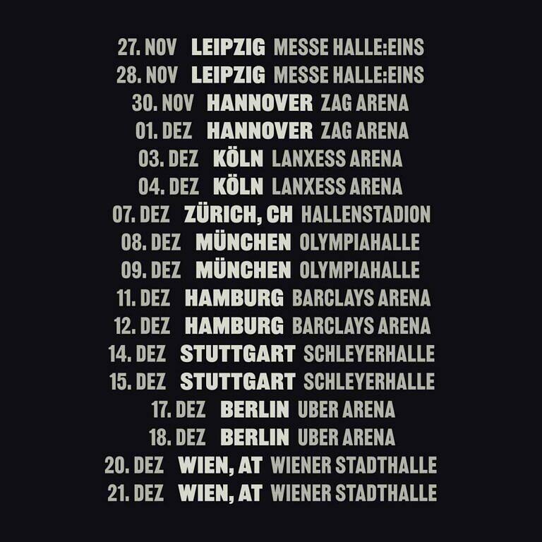 Böhse Onkelz live 2025 Tour, Tickets, Termine, Städte