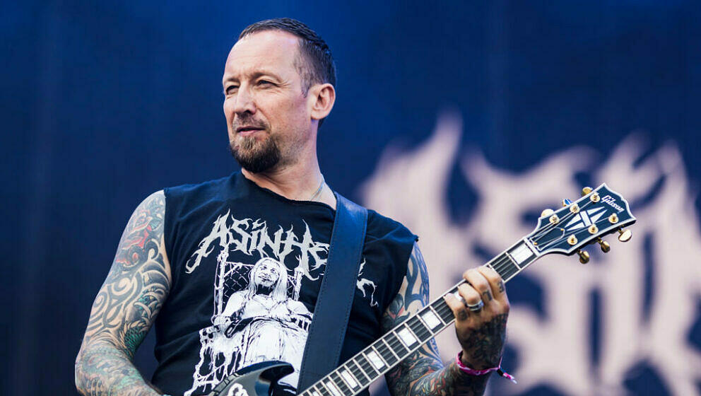 NUERBURG, GERMANY - JUNE 07: Danish singer and guitarist of the band Volbeat Michael Poulsen performs live on stage with Asin